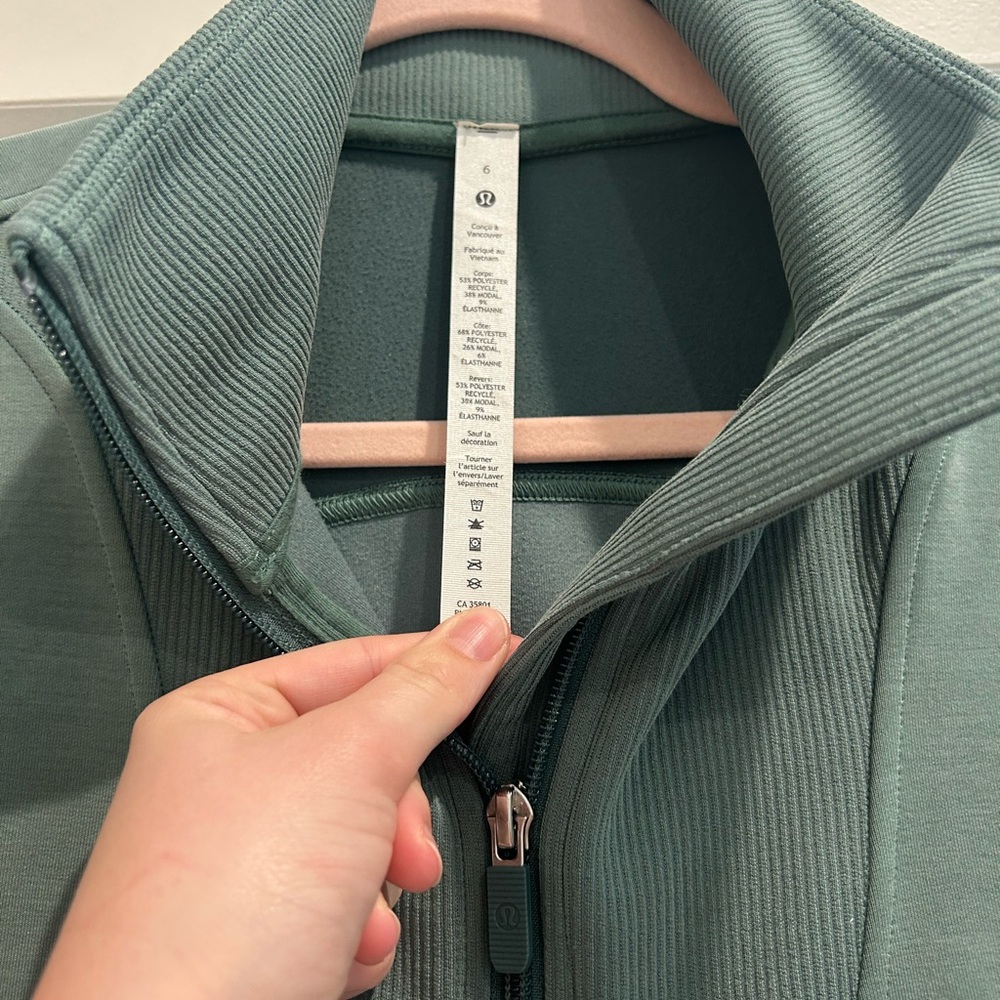 Lululemon Athletica Teal Quarter-Zip Softstreme - Picture 3 of 3